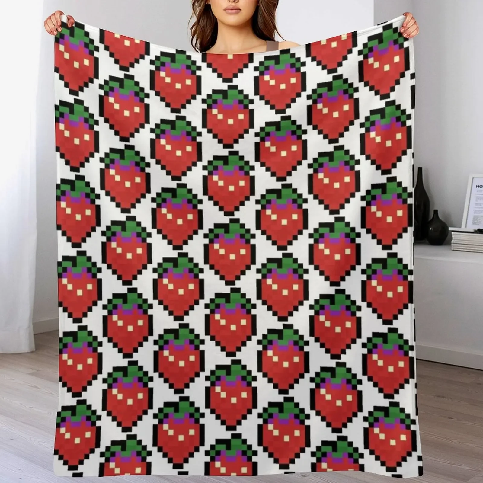 Celeste - Strawberry Sprite Throw Blanket For Sofa Thin Soft Plaid Blankets