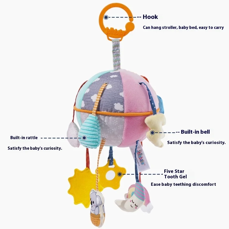 Детские подвесные игрушки-погремушки, плюшевые мягкие колокольчики с животными, развивающие игрушки с ручкой для развития младенцев, коляска, кроватка