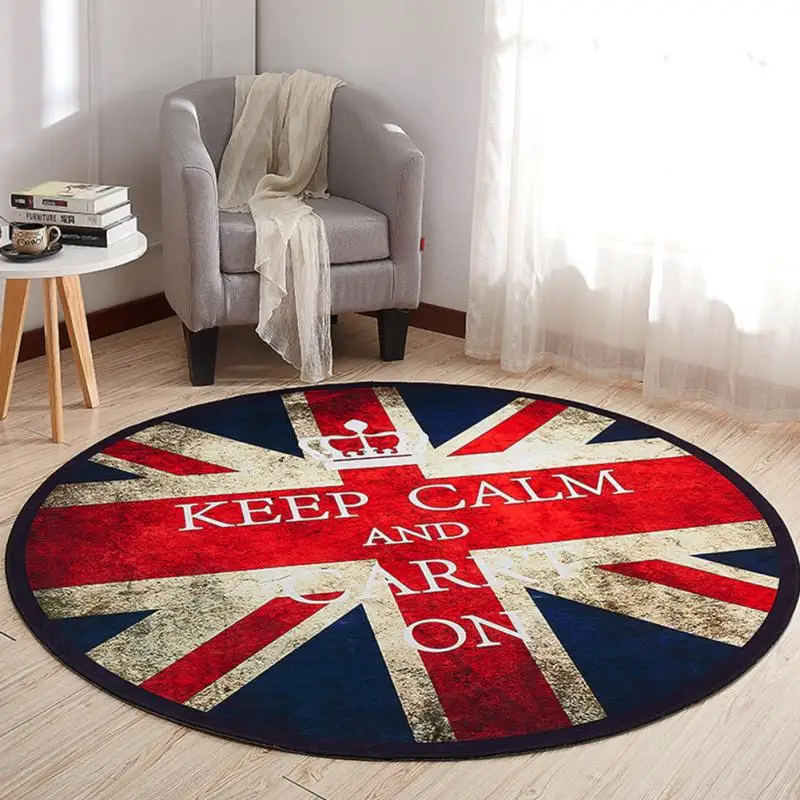 Cartoon Printing Round Rug, Non-Slip Soft Crawling Carpet and Computer Chair Mat for Kids Room and Home Decor