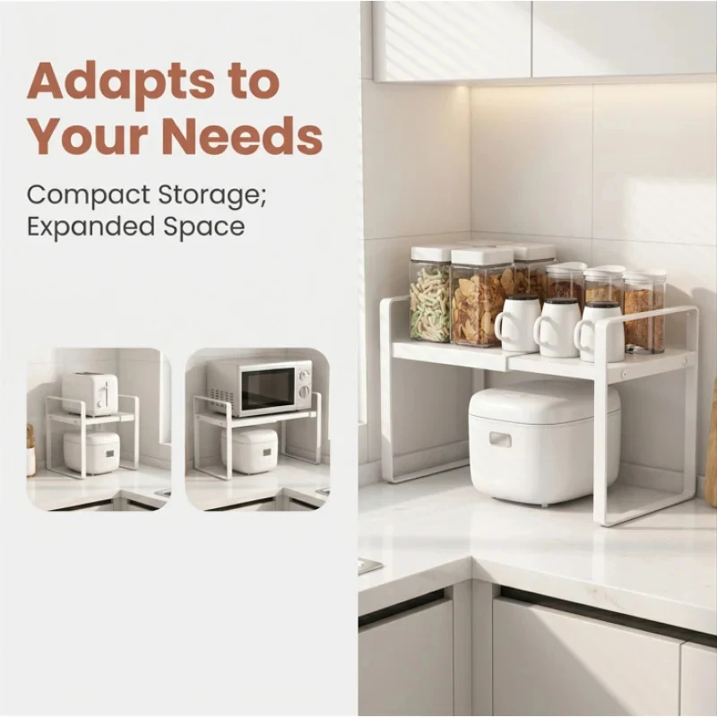 

Adjustable Layered Storage Organizer Rack Expandable Shelf for Kitchen Cabinet Seasoning Pots Shoe Cabinet Home Storage