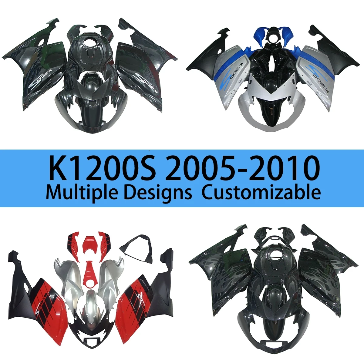 ABS Plastic Fairings K1200S 2005 2006 2007 2008 2009 2010 ZXMT Motorcycle Fairing Kit for BMW K 1200S 05 06 07 08 09 10