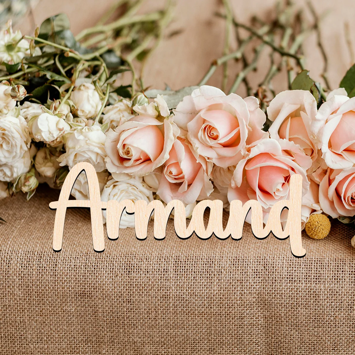 1pc Customized Wooden Name Tag Customized Content Name Label Multi Color Selection Home Decoration
