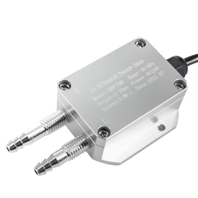 Alta precisão 4-20ma 0-10v 0-5v 1-5v rs485 transmissor de pressão diferencial 0-100pa 0-200pa 0-500pa sensor de pressão de ar eólico