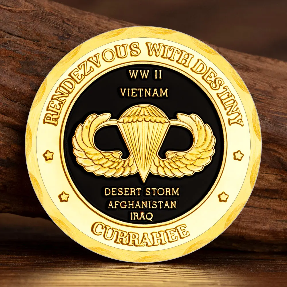 US Army 101st Airborne Division Golden Plated Souvenir Coin Screaming Eagle Challenge Coins Home Decoration