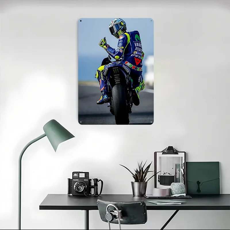 روسي VR46 دراجة نارية عمل مطبوعة ملصق ريترو خمر جدار الفن معدن القصدير علامات للمنزل غرفة نوم ديكورات مكتب ديكور #4