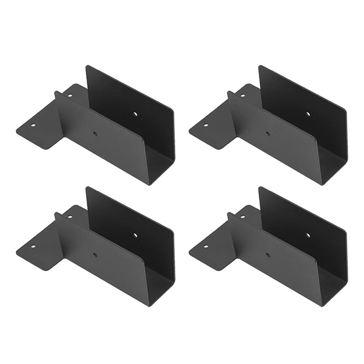 Outdoor Pergola Rafter Bracket Joist Hanger Deck Railing Bracket Connector For 2X4 Or 2X6 (Black) 4 Pack