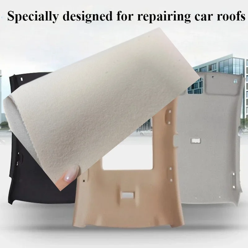 Car Roof Velvet Cloth Foam Backed Velvet Headliner Fabric for Car Truck Interior Trim DIY Replacement Protect Aging Broken Faded