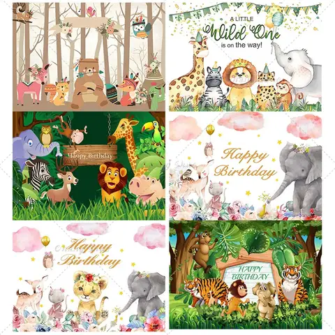정글 동물 사파리 파티 배경, 와일드 원, 생일 파티 장식, 신생아 베이비 샤워 사진 배경 Best5