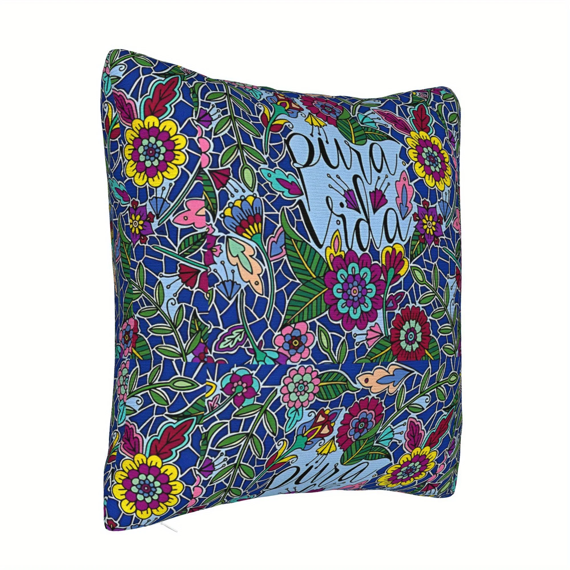 1pc Pura Vida Costa Rica Lettering Quote Winter Holiday Farmhouse Home Decorative Cushion Covers Without Pillow Cores - Contempo
