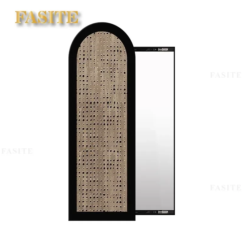 For Medieval Style Abstract Lines Porch Push-Pull Full-Body Mirror Hanging Painting Retro Texture Hidden Full-Length Mirror