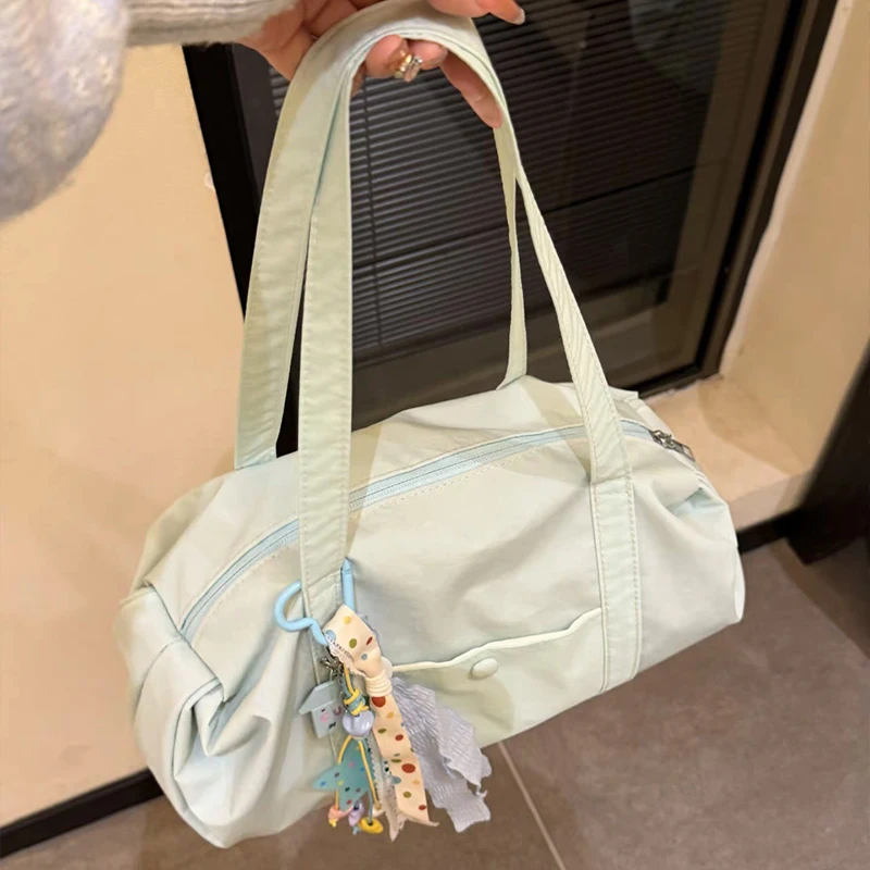 

Korean Style Large Capacity Travel Bag Underarm Handbag Short Distance Commute, Recycled Nylon Shoulder Crossbody Bag No Pendant