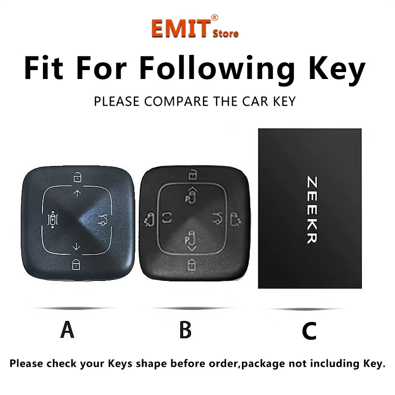 Car Key Case for ZEEKR 7X MIX 009 001 001FR 007 X Remote Decoration Cover Shell Keychain Ring Holder Fob Interior Accessories