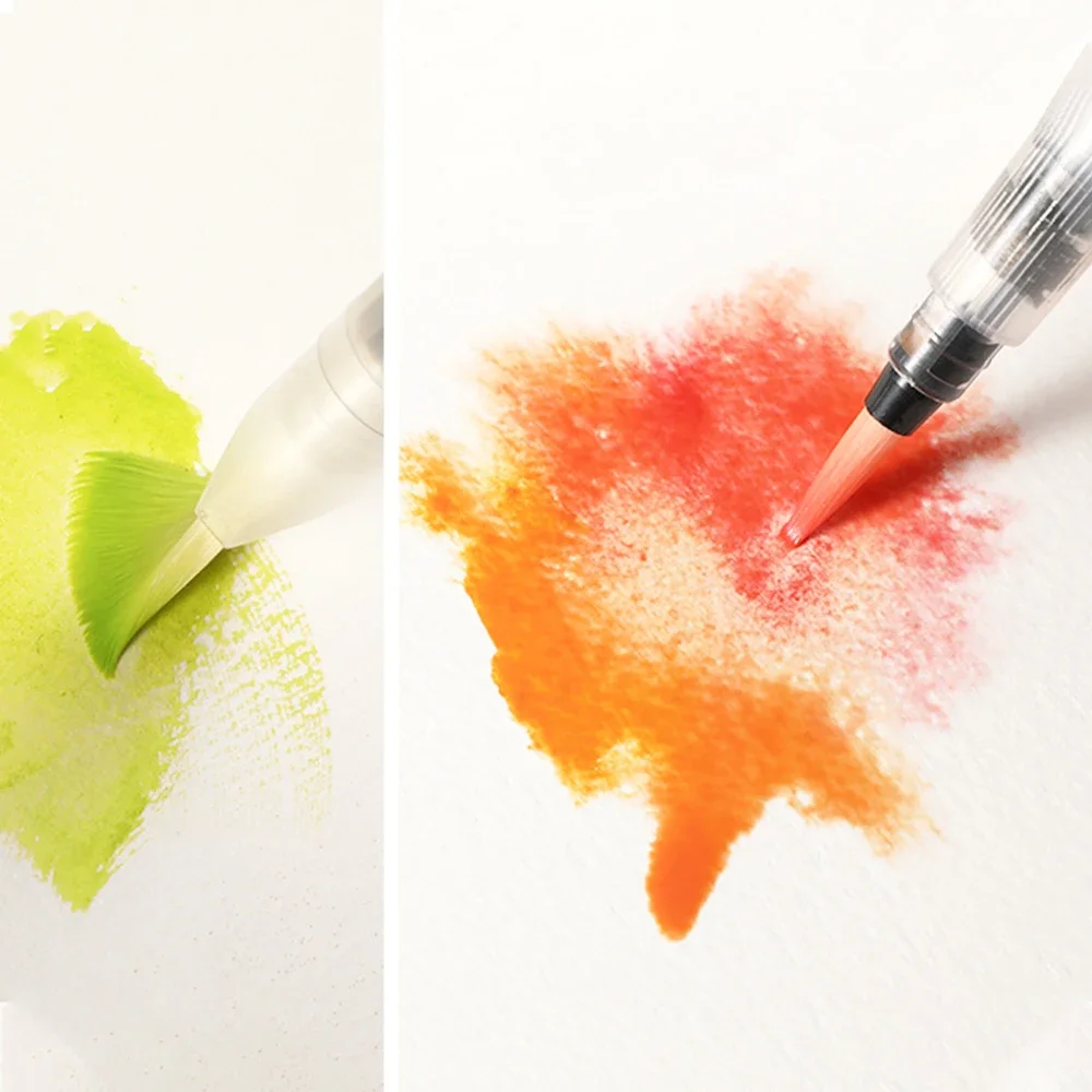 3-18 watercolor brush set, white nylon, with water storage function, DIY painting tools, suitable for school and outdoor use