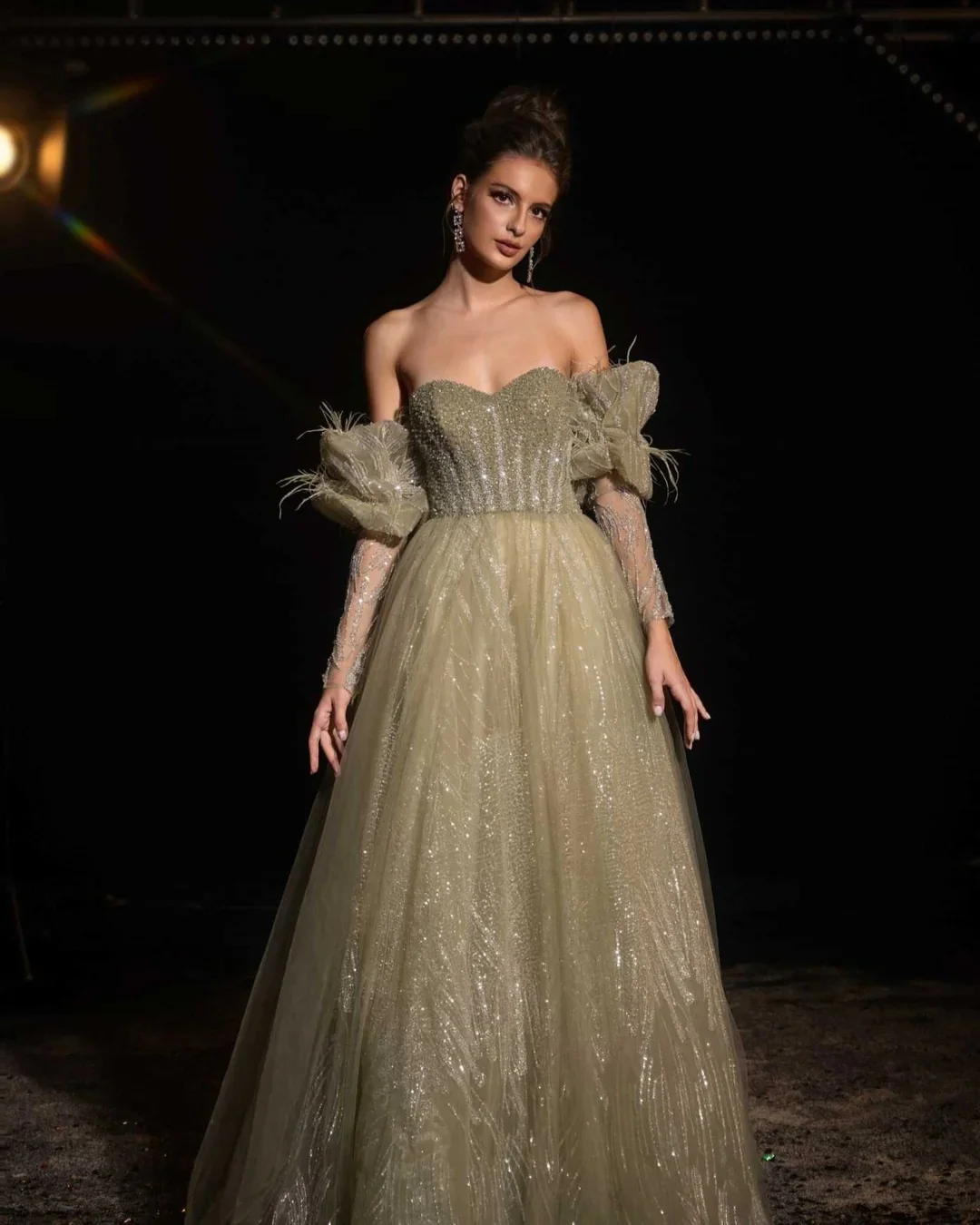 

Arya Elegant Good Evening Dresses Lace for Floor-Length Strapless Backless Cocktail Party Sequin Vestidos De Fiesta Customized