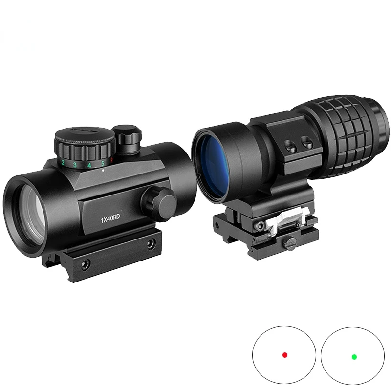 

3x Magnifier Holographic 1x40 Green Dot Sight Riflescope Tactical Red Dot Scope Sight Hunting Combination