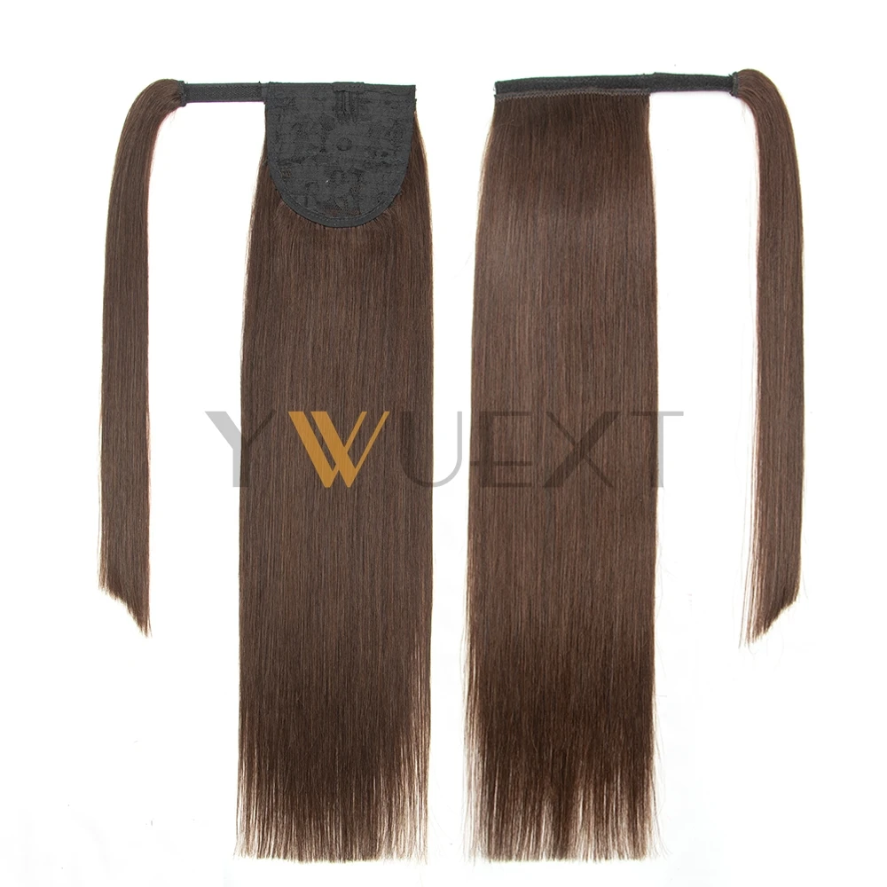 شعر بشري حقيقي ذيل حصان ملحقات مستقيم 14 "18" 20 "24" الطبيعية البرازيلي ريمي التفاف كليب في الشعر التمديد 40-60G