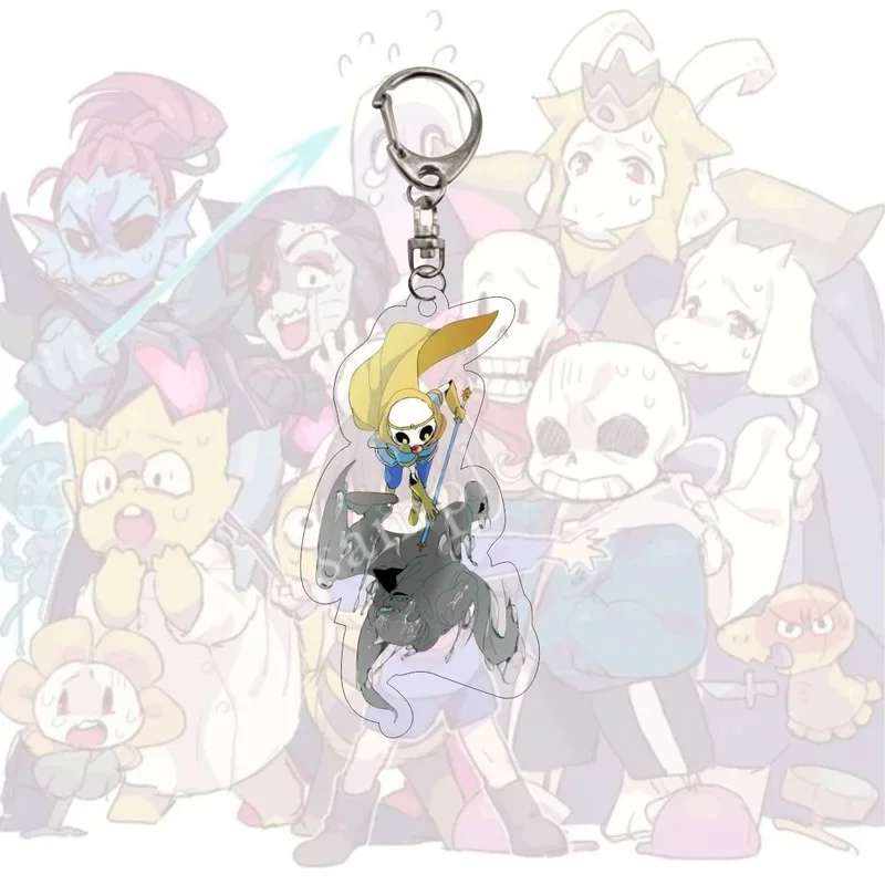 Undertale KeyChain Männer Sans Schlüssel Kette Frauen Acryl Auto Cosplay Japan Schlüssel Ring Papyrus Anhänger Party Kinder Geschenk Undyne Schmuck