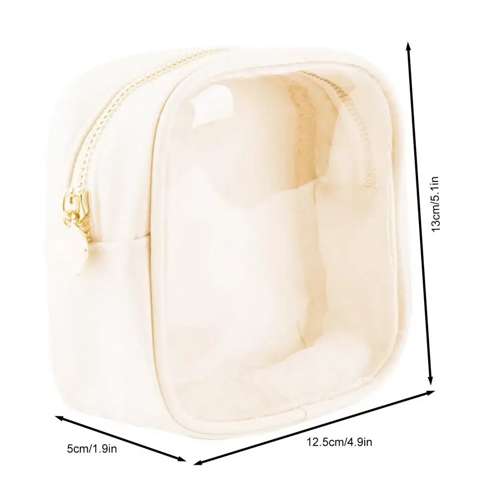 Transparent Travel Toiletry Bag Pvc Storage Pouch Travel Toiletries Cosmetic Bag with Zipper Transparent Storage Capacity Easy