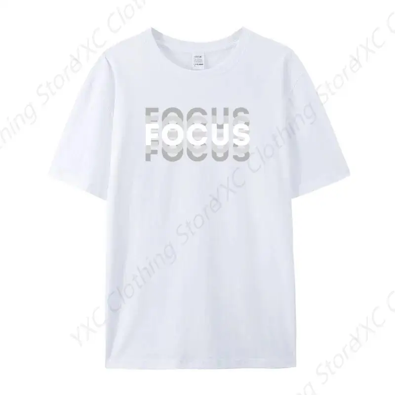 Casual Letter Focus Printed Men's T-shirt- Short Sleeve Crew Neck Soft Fitted Tees S - 6XL Fresh Classic Basic Tshirts