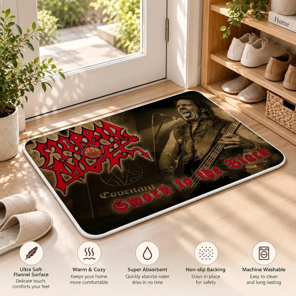 Cool M-MORBID ANGEL ROCK BAND Floor Mat Flannel Rug Soft Non Slip Door Mat For Bathroom Bedroom Kitchen Living Room Home Decor