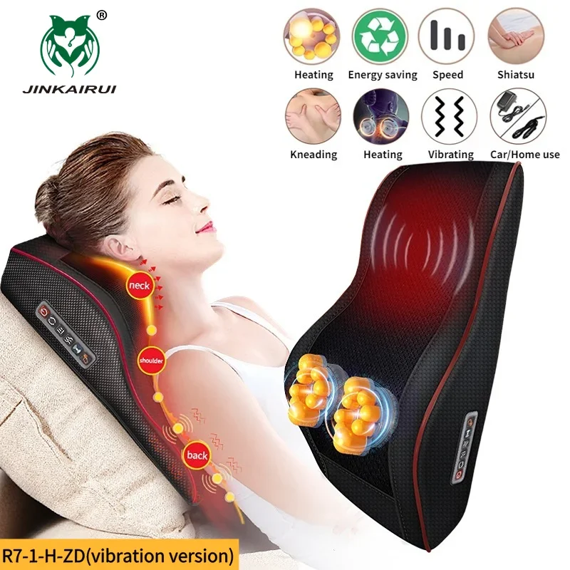 

Jinkairui 3 in 1 Massage Pillow for Neck Back Shoulder Waist - Portable Body Massager for Car And Home Use Pain Relief EU Plug