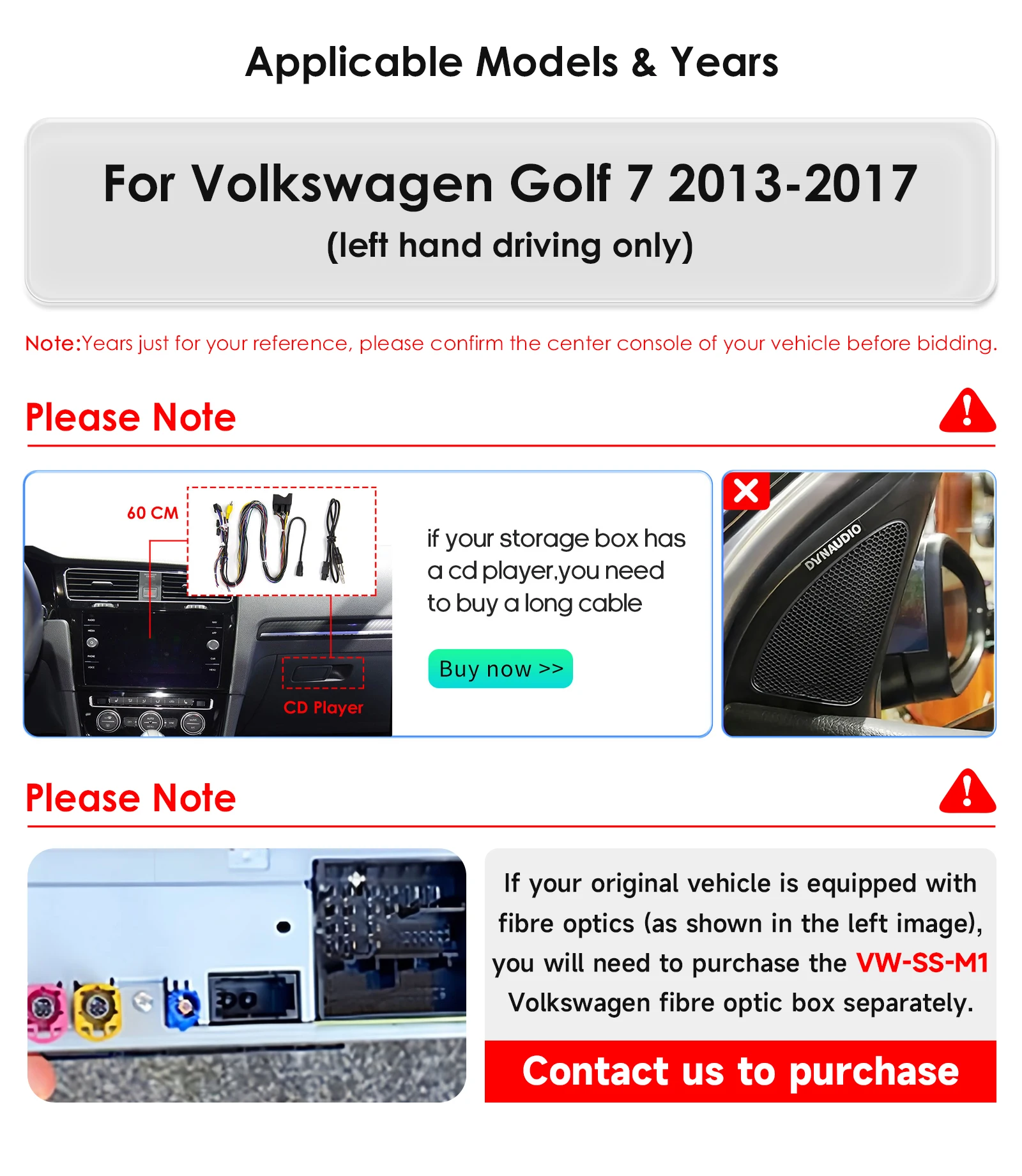 Android 14 Car Intelligent Screen CarPaly GPS RDS Auto Radio For Volkswagen Golf 7 2013 - 2017 Only for Left Hand Driving Stereo