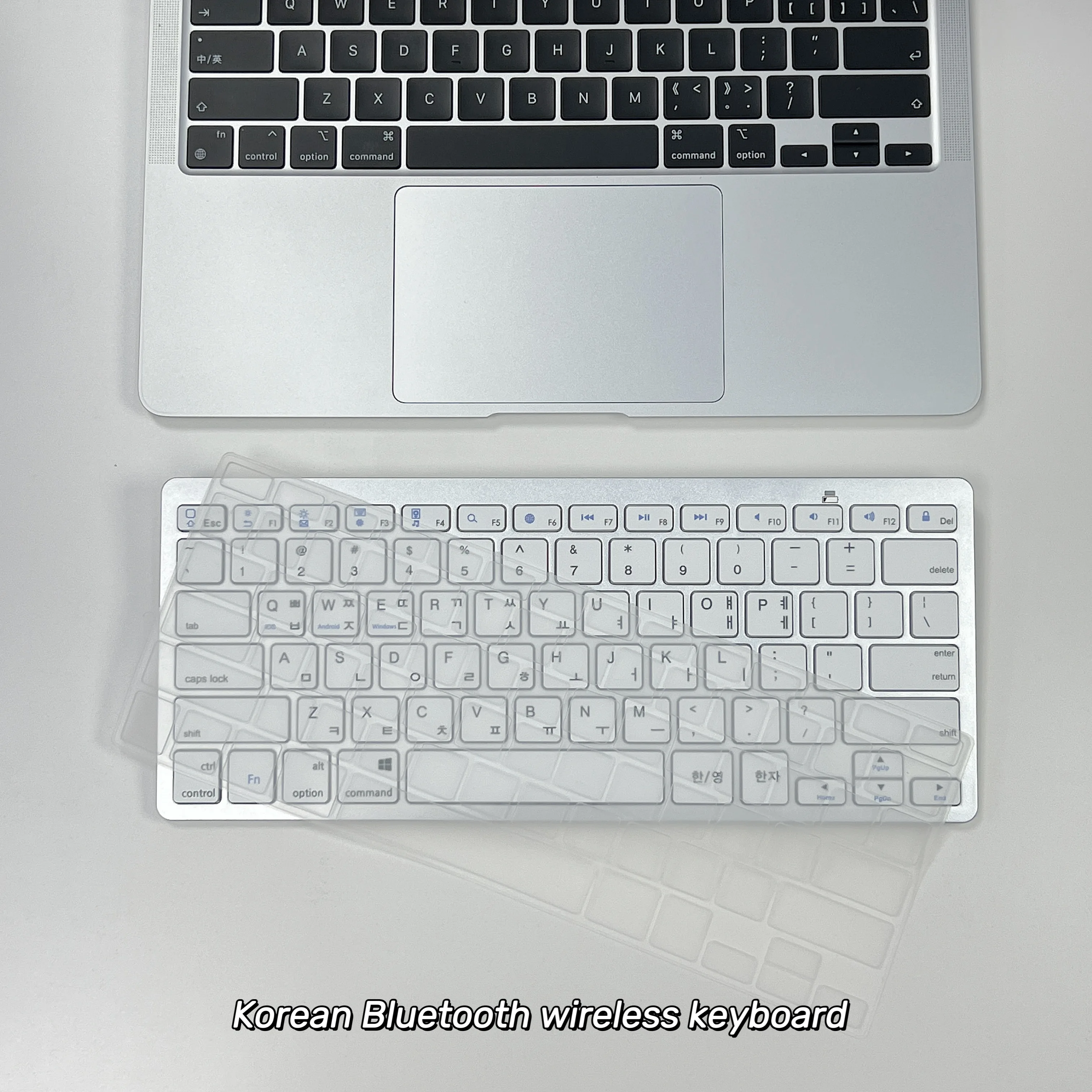Japanese/Korean/Arabic/Russian/French/Spanish BT Wireless Keyboard Ultra Thin Lightweight Low Noise Keyboards for MacBook/iPad