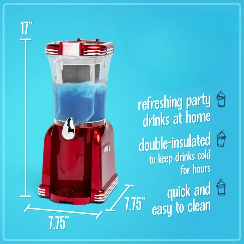 Frozen Drink Maker and Margarita Machine for Home - 32-Ounce Slushy Maker with Stainless Steel Flow Spout - Easy to Clean