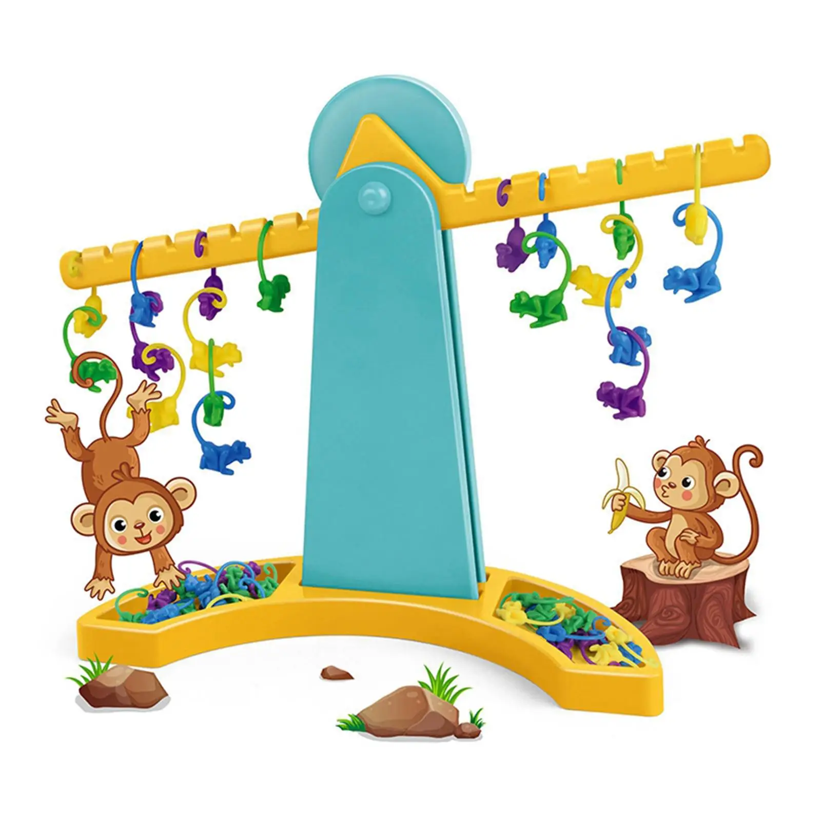 Monkey Balance Counting Toys Educational Monkey Scale Math Toy Montessori Math for Gift Fine Motor Skills Teaching Tool Props