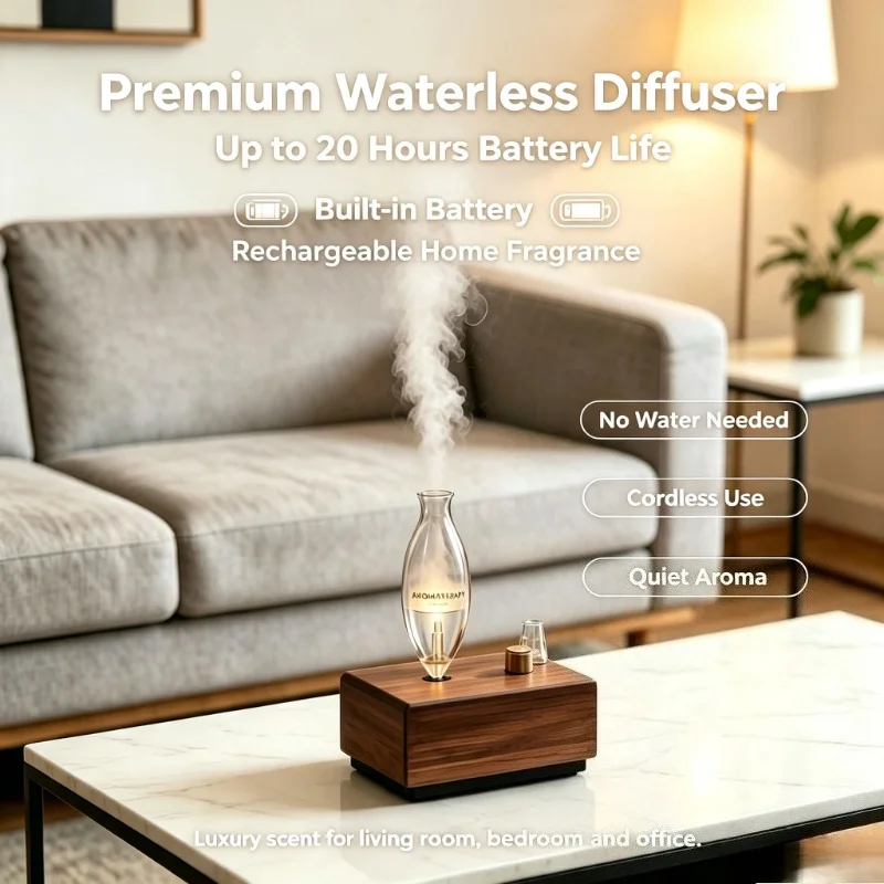 Home Fragrance Essential Oils - Oplaadbare Waterloze Vernevelende Essentiële Olieverdamper van