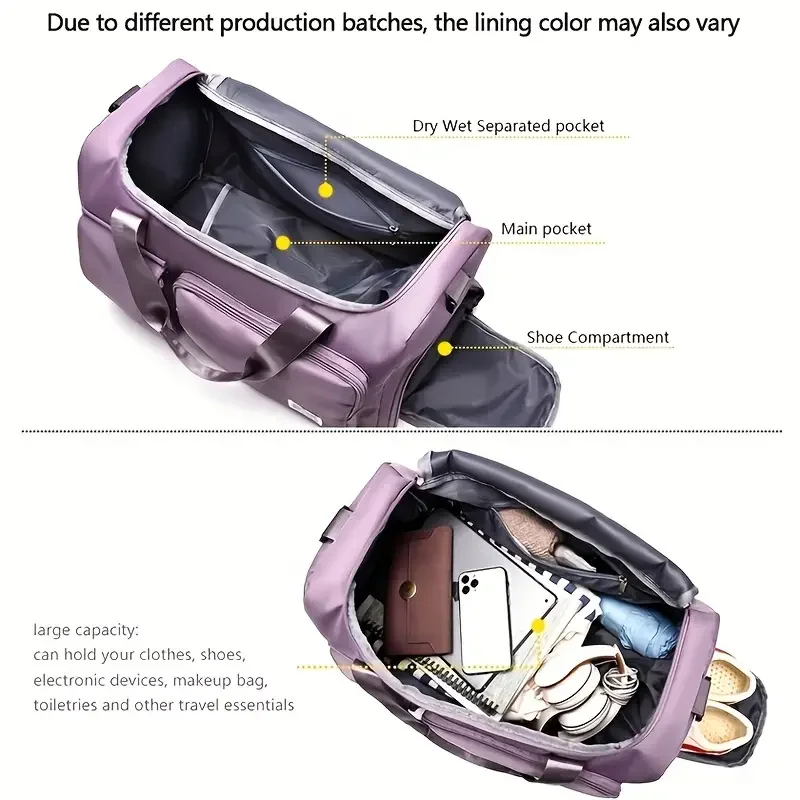 Large-capacity Travel Luggage Bag, Portable Sports Zipper Handbag, Multifunctional Overnight Bag Unisex Bag For Daily Use