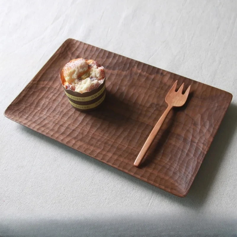 Black Walnut Handm Solid Wood Fruit Pastry Western Food Tray For L Furniture