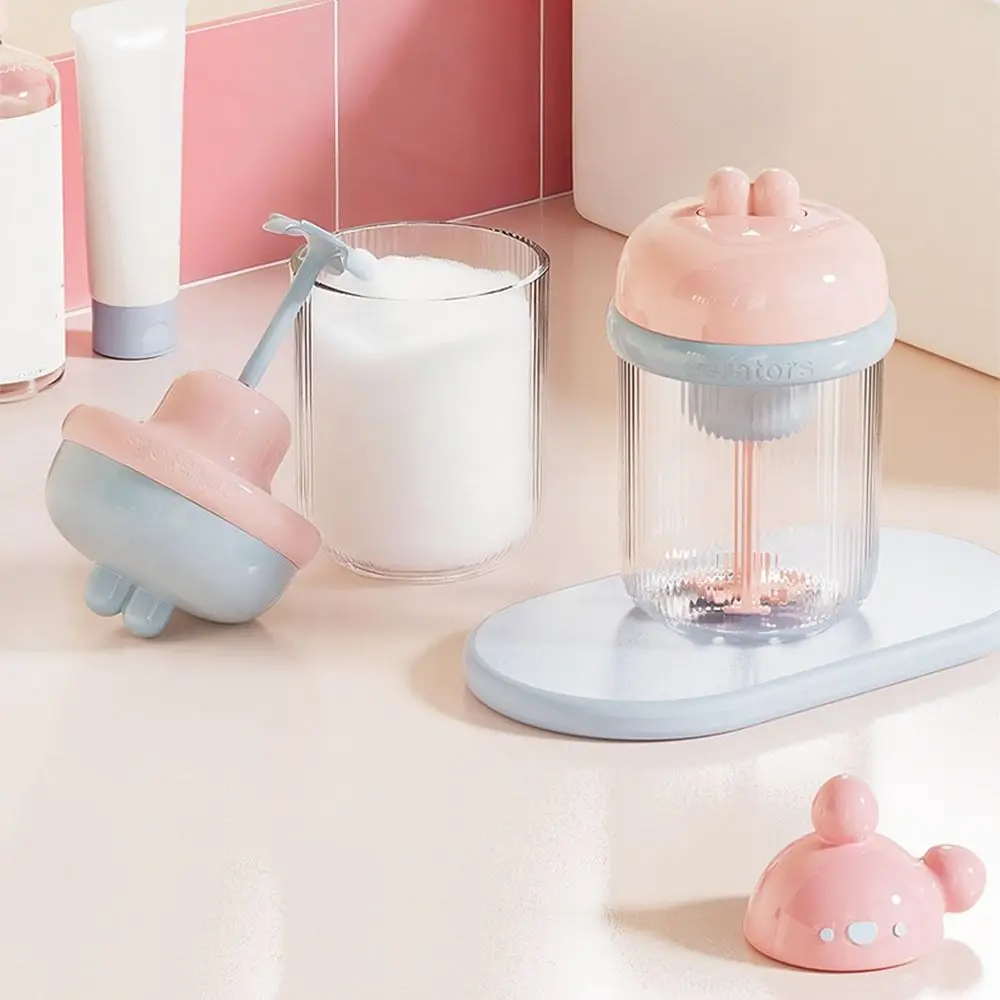 Garrafa de espuma elétrica em formato de coelho, compacta, leve, portátil, alimentada por bateria, copo de espuma elétrico portátil