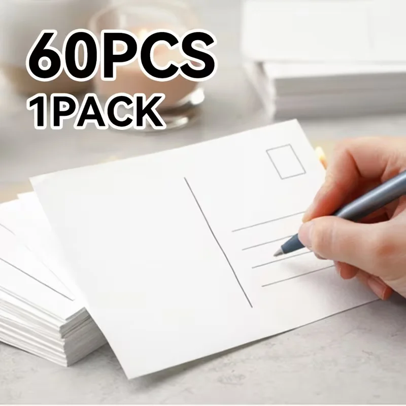 60-Pack Blank DIY Greeting Cards A6 Size White Cardstock for Birthday Wedding Baptism Communion - Blank Note Cards for All Occas