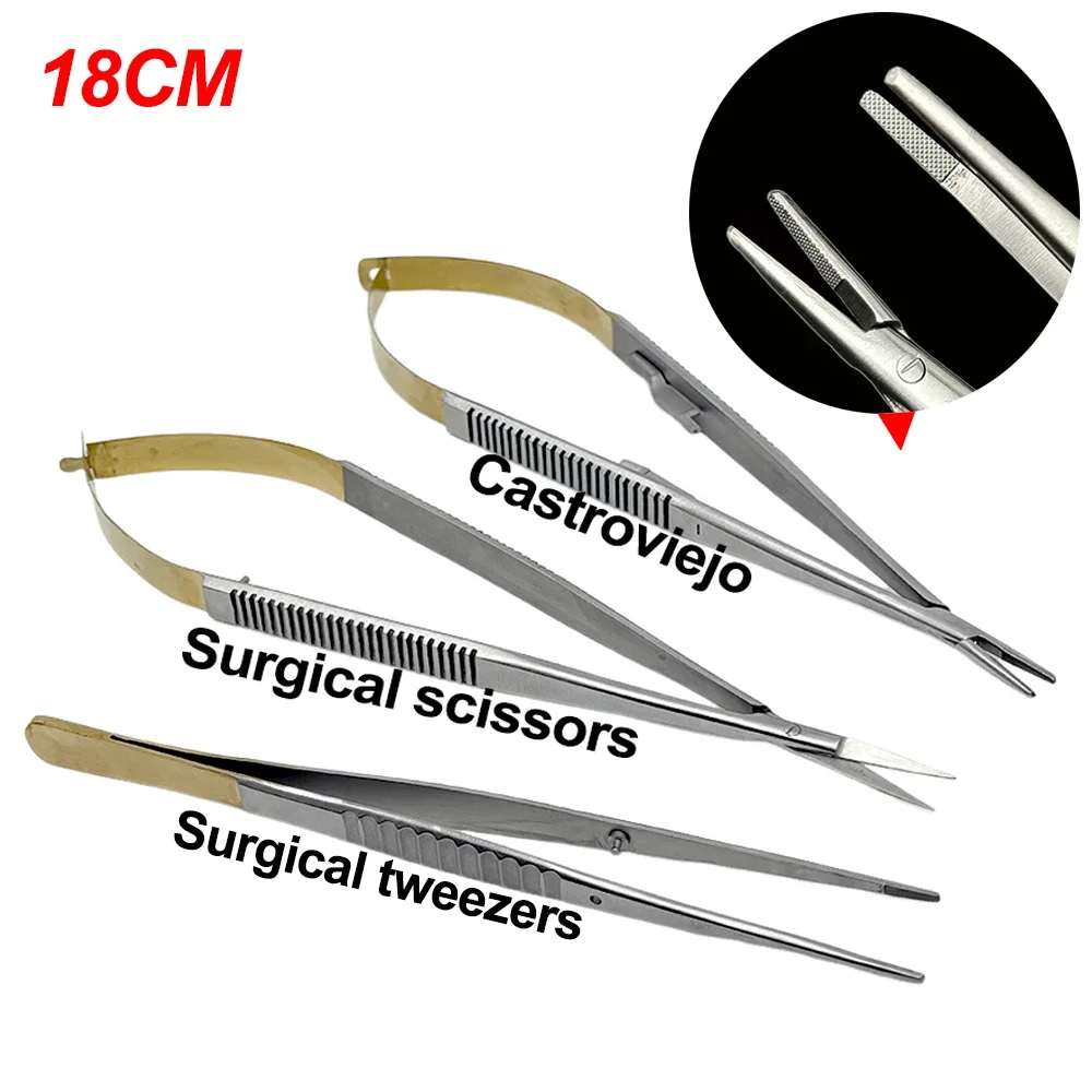 

Dental Castroviejo Needle Holder Surgical Scissors Orthodontic Implant Holding Forceps Tweezer 18Cm Implant Forcep Dentist Tools