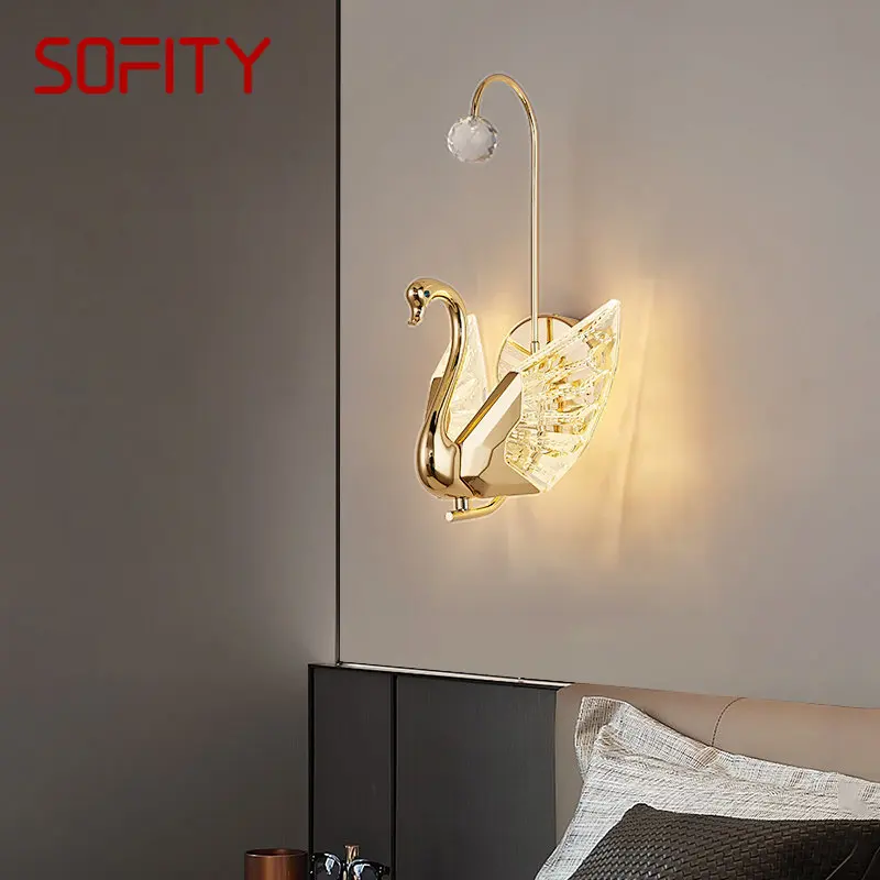 

TYLA Modern Swan LED Interior Wall Lamp Vintage Creative Sconce Light for Home Bedroom Decor