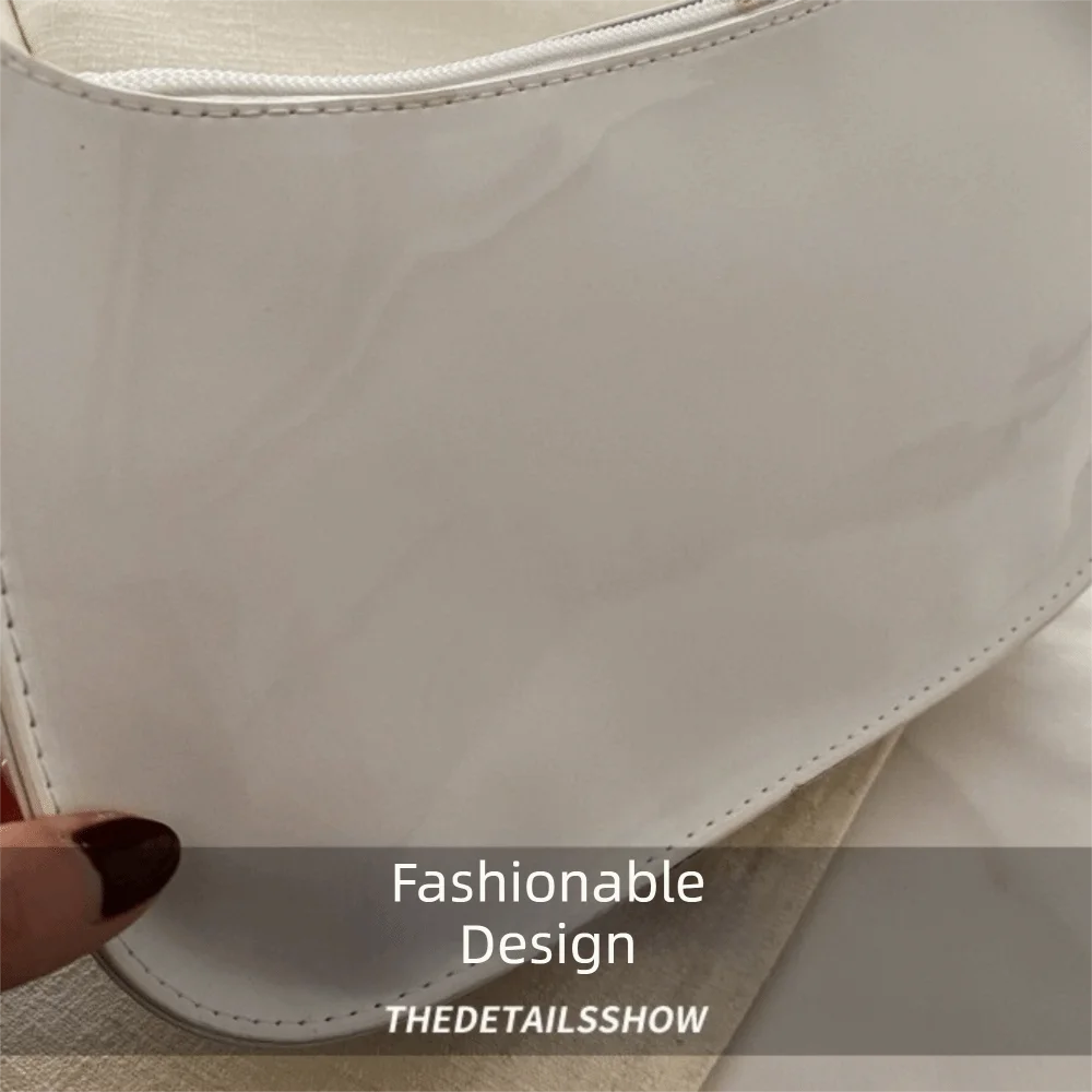 Fashion PU Leather Underarm Bag Small Bright Color Shoulder Bag Solid Color Hobo Bag Women