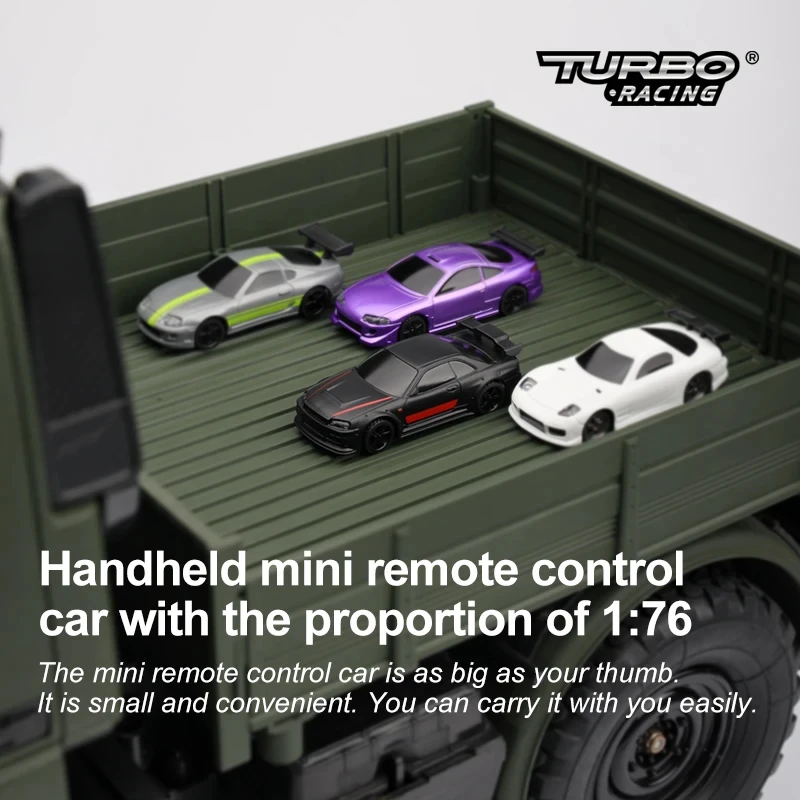 Turbo Racing 4CH 2.4GHZ 1:76 C74 RC Sports Car RTR Kit Mini Full Proportional Remote Control Toys For Kids and Adults