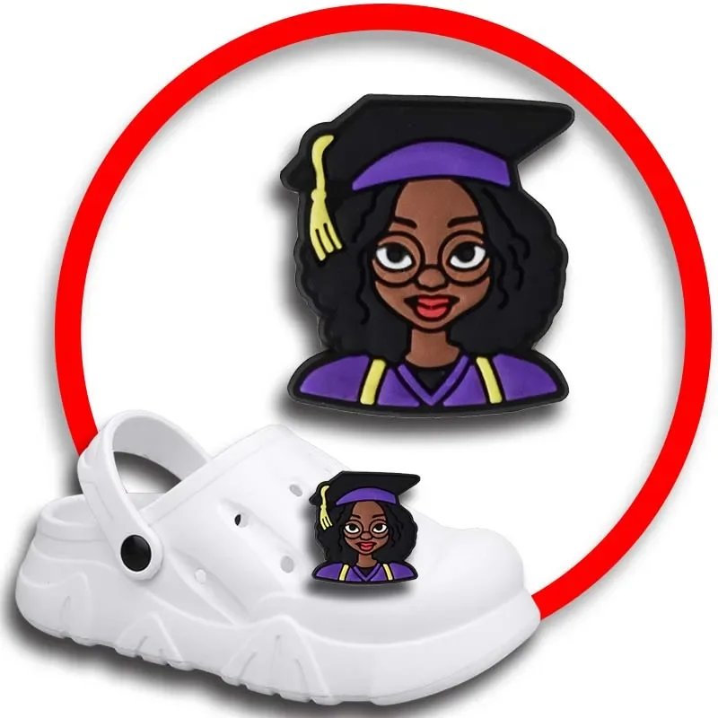 Afro Head Shoe Charms for Crocs Sandały Kobiety Chodaki Szpilki Ozdoby do butów Akcesoria Mężczyźni Odznaki Chłopcy Dziewczynki Dzieci Buty Akcesoria