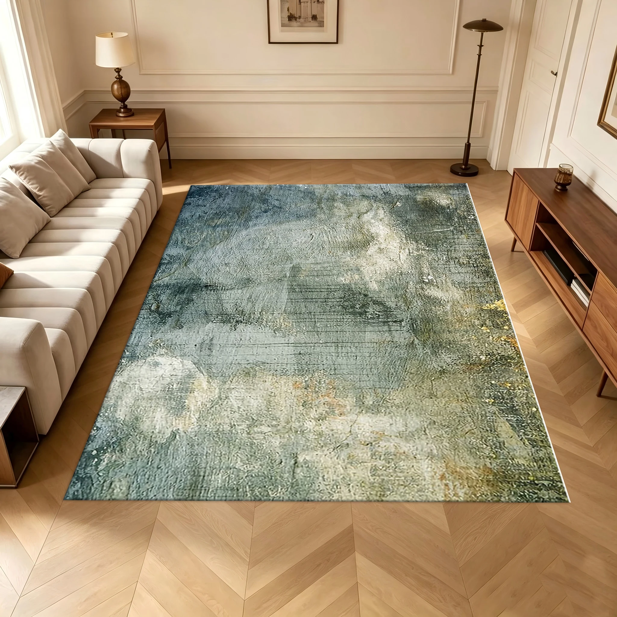 Vintage Paint Brush Stroke Carpet Flooring Retro Art Texture Home Living Room Decor Area Rug