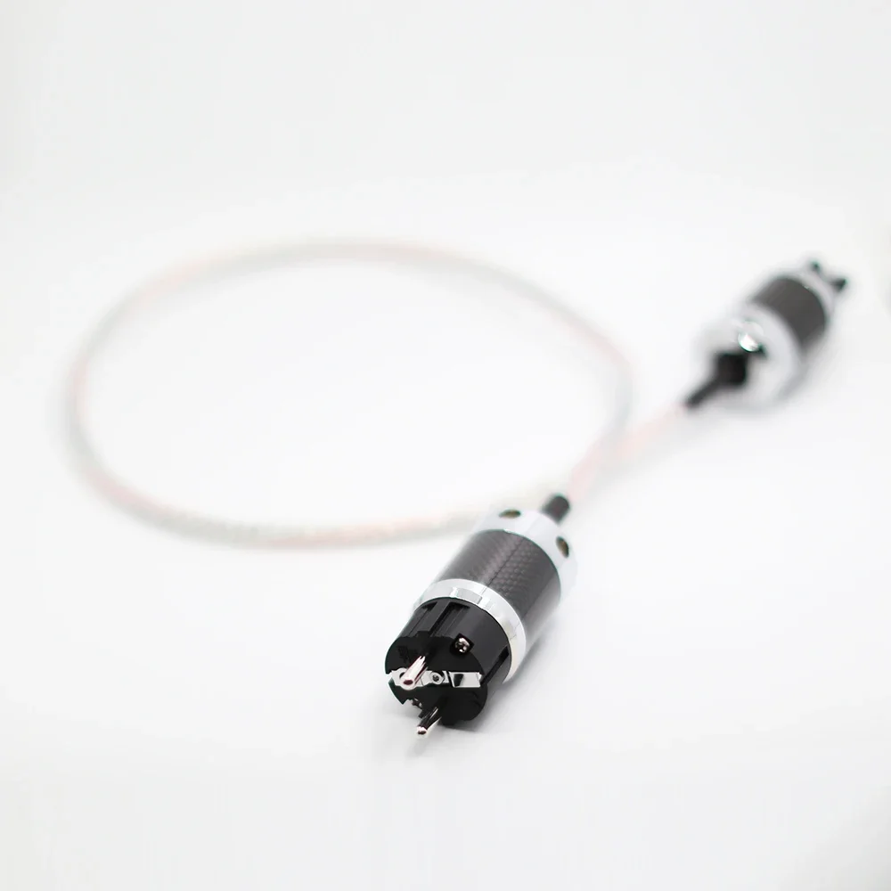 Hifi Audio power cable EU Rhodium Plated Carbon Fiber power plug cable