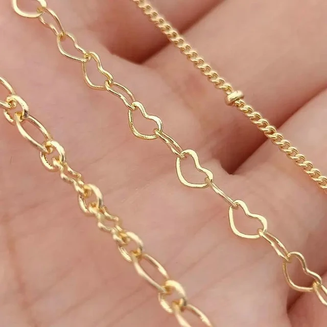 ネックレス用真鍮リンクチェーン,14K,ゴールドカラー,高品質のジュエリーアクセサリー - AliExpress