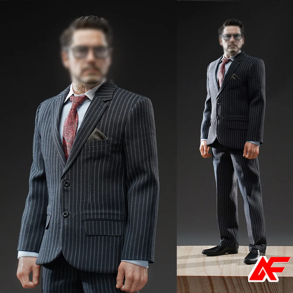 LYNNBOX LB-009 1/6 Stripe Suit Set Tie Sunglasses Leather Shoes CEO Clothes Model Fit 12” Male Soldier  Action Figure Body