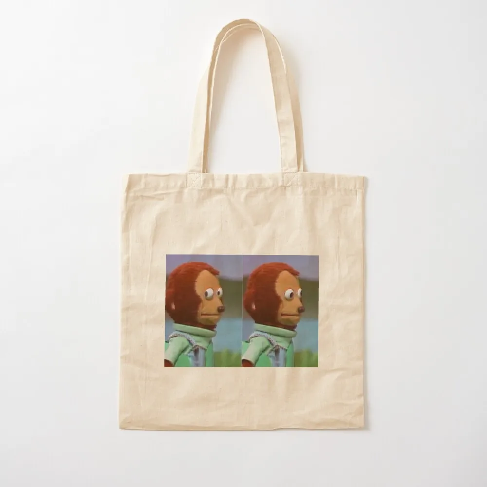 

Monkey puppet meme Tote Bag reusable grocery bags canvas bags Canvas Tote Bag