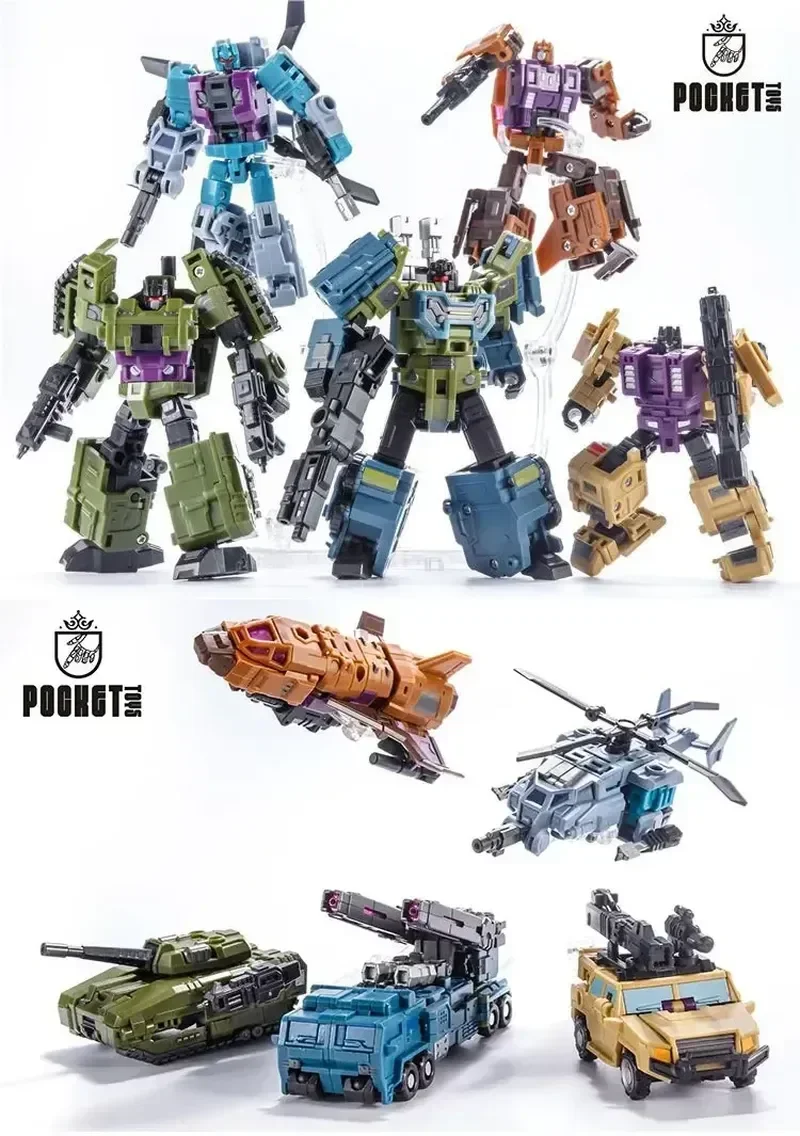 Pockettoys ของเล่นแปลงร่าง Bruticus 5 in 1 PT05 PT-05คอมโบ G1ต่อสู้ไททัน27ซม. ของเล่นตุ๊กตาขยับแขนขาได้ของขวัญสะสม