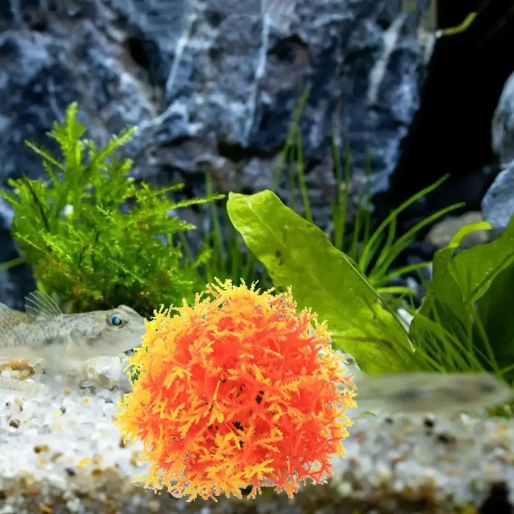 

Fish Tank Accessories Simulation Aquatic Plants Ball Plastic Realistic Water Grass Ball 9cm Artificial Water Plants Aquarium