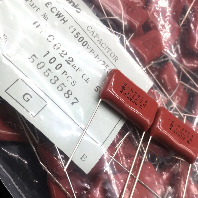 5PCS capacitor de filme ECWH 0.0022UF 222 2.2nf 2500v 2.5kv CBB