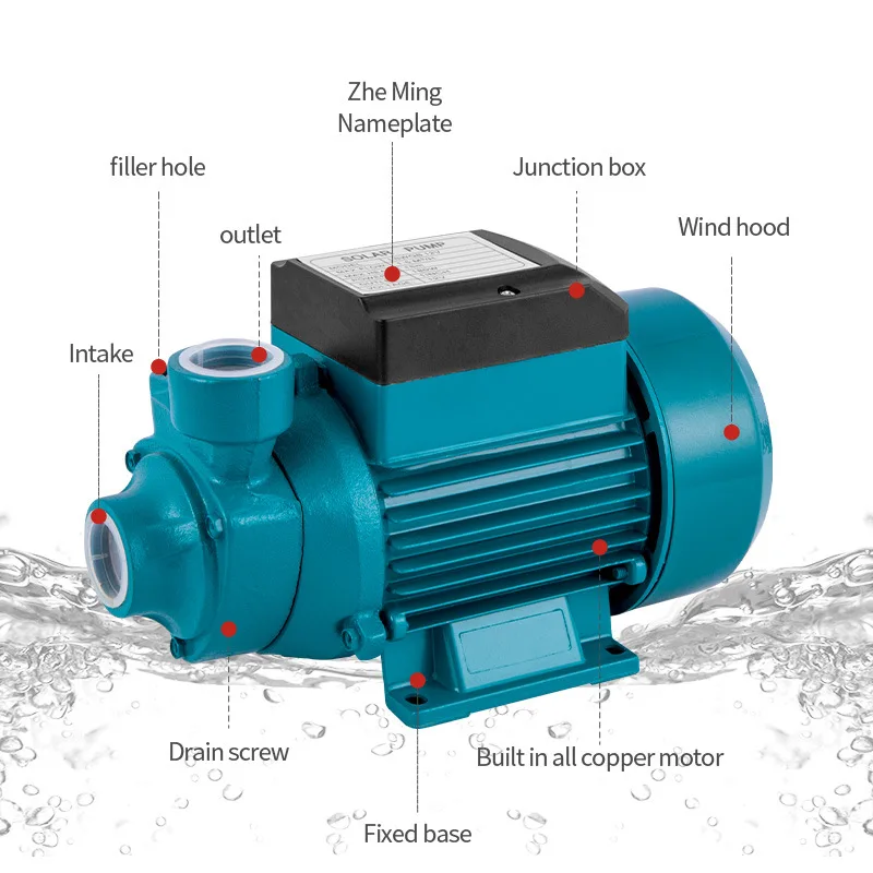 Imagem -03 - Solar Bateria Bomba Vortex Auto-priming Bomba Grande Fluxo High Lift Centrífuga para Casa Abastecimento de Água Fazenda Irrigação 12v 24v dc