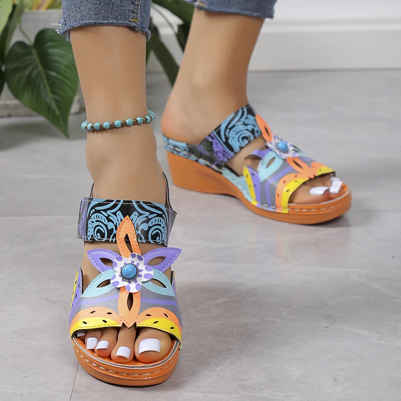 2023 Summer Shoes for Women Retro Wedges Sandals Platform Shoes Fashion Open Toe Women Sandals Soft Comfortable Walking Shoes