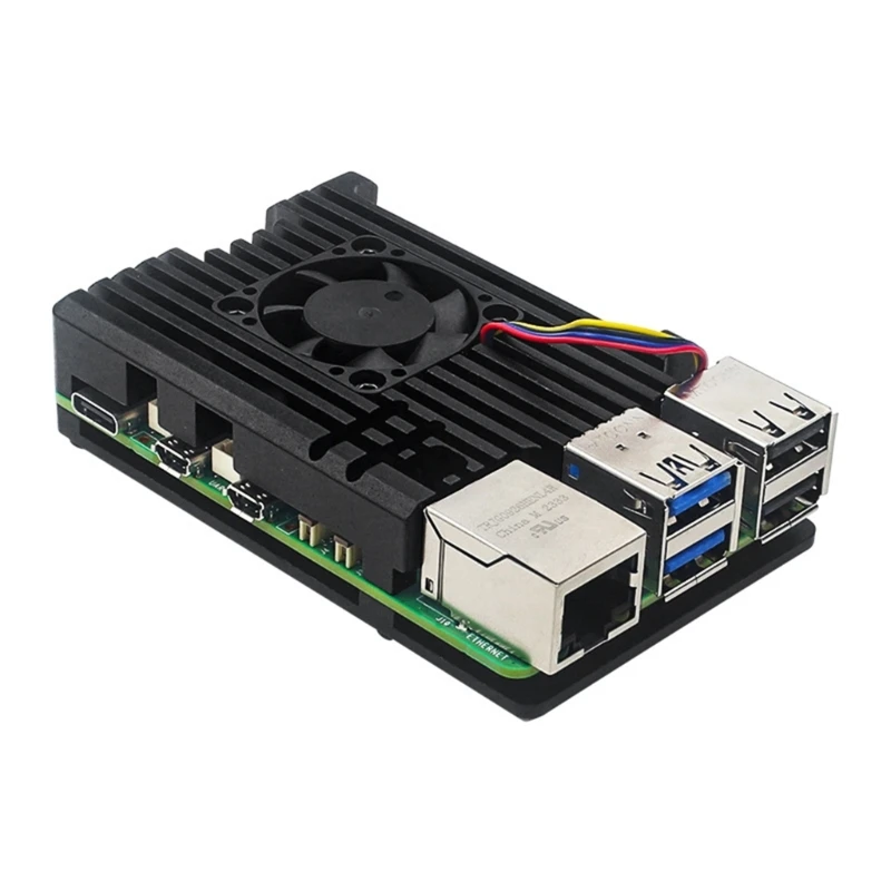 Caja carcasa para ventilador refrigeración opcional, carcasa aleación aluminio duradera RPI 5